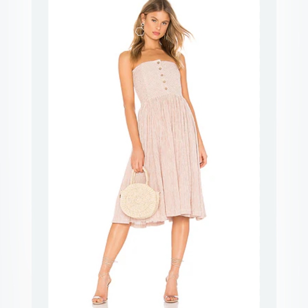 Free People Ocean Eyes Natural Midi Dress in Women’s Sz Large